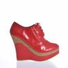 Botine dama betsy rosii din piele ecologica (culoare: