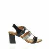 Sandale dama cu toc tamir negre (culoare: negru,