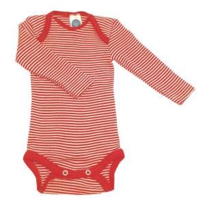 Body Cosilana din lana merinos si matase - Red Stripes