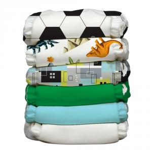 Set 6 scutece textile Charlie Banana - inserturi noi cu fleece , Soccer Star
