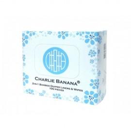 Linere (hartie de protectie) Charlie Banana pentru scutece refolosibile - acum in cutie 2 in 1 si cu rol de servetele, din bambus