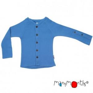 Cardigan din lana merinos ManyMonths, Provence Blue