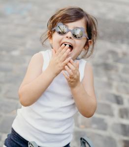 Ochelari de soare Ki ET LA ,2-4 ani - Ourson Silver Blue