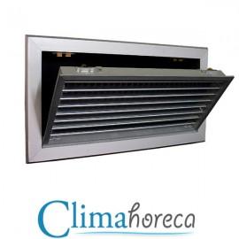 Grila aluminiu anodizat cu simpla deflexie 300 x 300 mm pentru sisteme de ventilatie si climatizare destinata Horeca