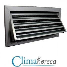 Grila aluminiu anodizat de exterior cu protectie intemperii 200 x 200 mm pentru sisteme de ventilatie si climatizare destinata Horeca