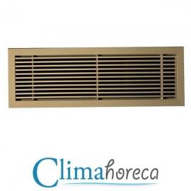 Grila de podea aluminiu anodizat 400 x 400 mm pentru sisteme de ventilatie si climatizare destinata Horeca