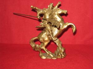 Kuan Kung pe calul de parada (din bronz)