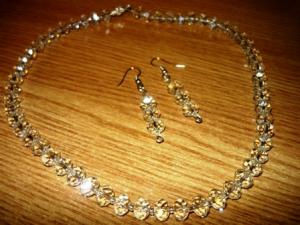 Set bijuterii cristal de Bohemia( colier + cercei ) - 2