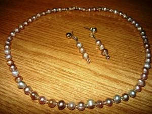 Set perle de cultura ( colier + cercei ) - 5
