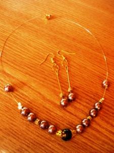 Set perle (colier+ cercei) - 22