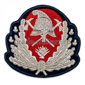 Emblema coifura generali pompieri, IGSU brodata cu fir metalic argintiu