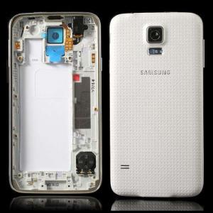 Carcasa Corp Mijloc Samsung Galaxy S5 G900 Cu Capac Baterie Spate Originala Alba