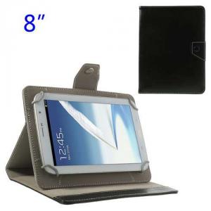 Husa Flip Cu Stand iPad Mini 2 / Samsung N5100 N5110 Crazy Horse Universala Tablete 8-inch Neagra