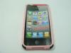 Husa silicon iphone 4 iphone 4s roz cu negru