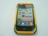 Husa silicon iphone 4 iphone 4s galben cu negru