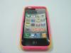 Husa silicon iphone 4 iphone 4s roz cu galben