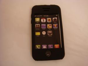 Husa Silicon Iphone 2G Neagra (cod Intern 4445)