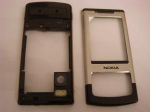 Carcasa Originala Nokia 6500 Slide 2 Piese (fata+mijloc) Argintie
