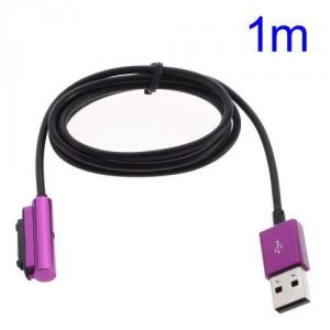 Cablu Incarcare Sony Xperia Z Ultra XL39H Magnetic Aluminiu Violet