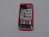 Husa silicon iphone 4 iphone 4s roz cu verde x