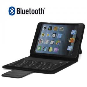 2 in 1 Husa Piele Cu Tastatura Wireless iPad mini Bluetooth V3,0 Stand Neagra
