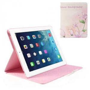 Husa iPad 2 iPad 4 Si The New iPad Cu Flori Piele Smart Stand
