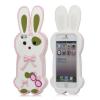 Husa Silicon Iepure Bowknot iPhone 5s iPhone 5 Alba