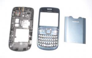 Carcasa Nokia C3 Originala 3 Piese Albastra Swap