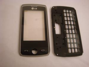 LG GW520 Kit With Front Cover With Touch Screen + Good Contact  Keypad Frame And Complete Menu Keypad Swap Silver 2 Pcs