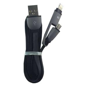 Cablu Incarcare Si Sincronizare Date Micro USB Si Lightning Pentru iPhone Negru