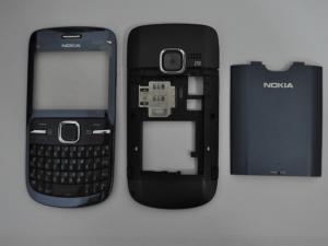 Nokia C3-00 Carcasa Originala 4 piese Swap - Albastra