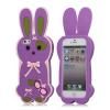 Husa Silicon Iepuras Bowknot iPhone 5 Mov IPHONE5-132G