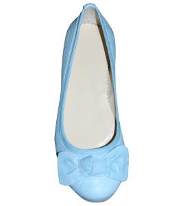 Pantofi piele Tara cu funda model 2687bleu-Pret Glam