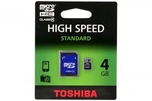 Card Memorie Micro SD 4GB Toshiba (cu adaptor SD)