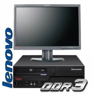 Sistem second hand Lenovo ThinkCentre M58p Intel Core 2 Duo E8400 / 3 GHz / 2Gb DDR3 / 250 HDD / DVDRW cu monitor 19''TFT Dell
