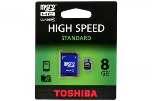 Card Memorie Micro SD 8GB Toshiba (cu adaptor SD)