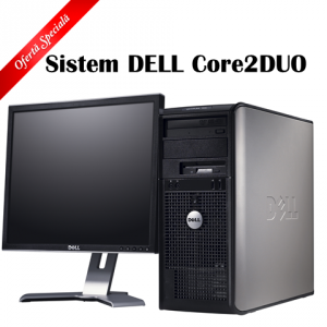 Sistem sh Dell GX755 Tower Core2Duo2.4 Ghz 2Gb DDR2 / 160 HDD / DVD-RW/  cu monitor 19''TFT DELL 5ms