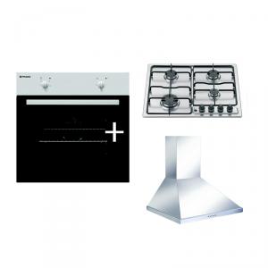 Pachet promo Pyramis: Cuptor electric 60IN 1010 Inox + Plita gaz inox 457 + Hota Square Chimney