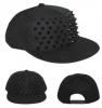 Black spike studded front panel snapback