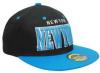 NEW YORK BK/BL Snapback Flat Cap Block Font