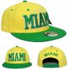 Miami y / gn snapback flat cap block font