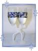 Pahare sampanie personalizate nunta, miri silver blue