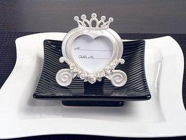 Nunta in forma de inima Antrenor Place Card Frame White Pearl