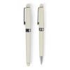 Wooden ballpen and rollerpen, white