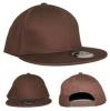 Plain brown retro snapback plate cap