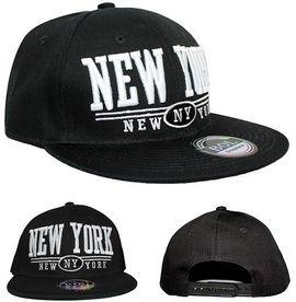 New York All BLACK Snapback Flat Cap snapback plat Cap