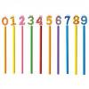 Unsharpened pencil with number, more colors