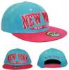New york navy blue w/ pink peak snapback flat cap