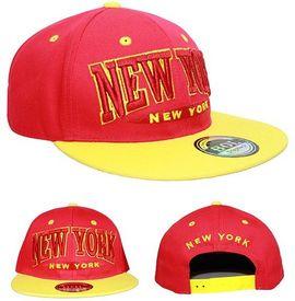 New York Navy Red w/ Yellow Peak Snapback Flat Cap