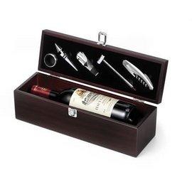 Set vin Luxurious, 5 piese, in cutie-cadou, din lemn